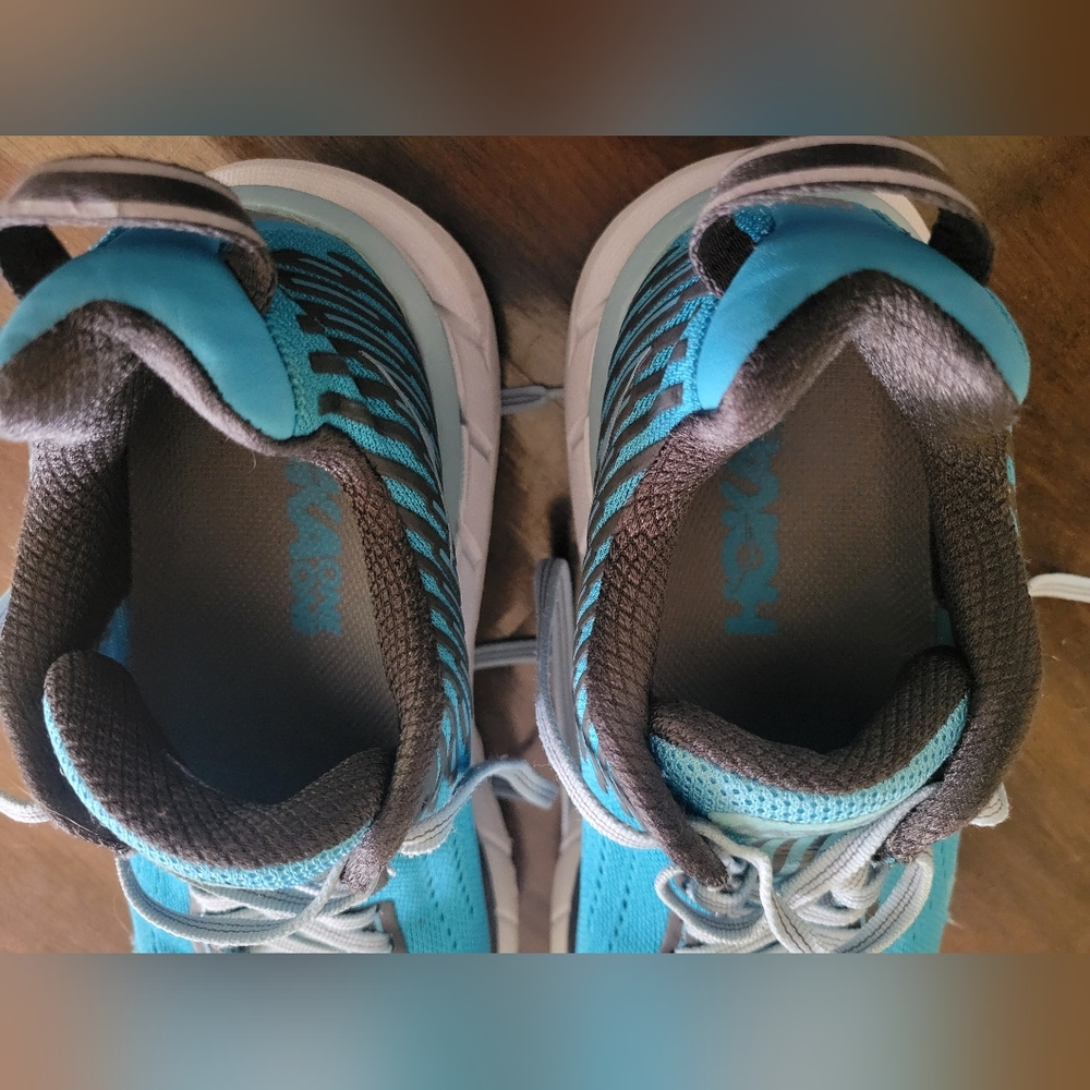 Hoka Women's Clifton 5 Cyan Dark Shadow Running Shoes Size 6.5 Athletic Sneakers - Picture 9 of 13